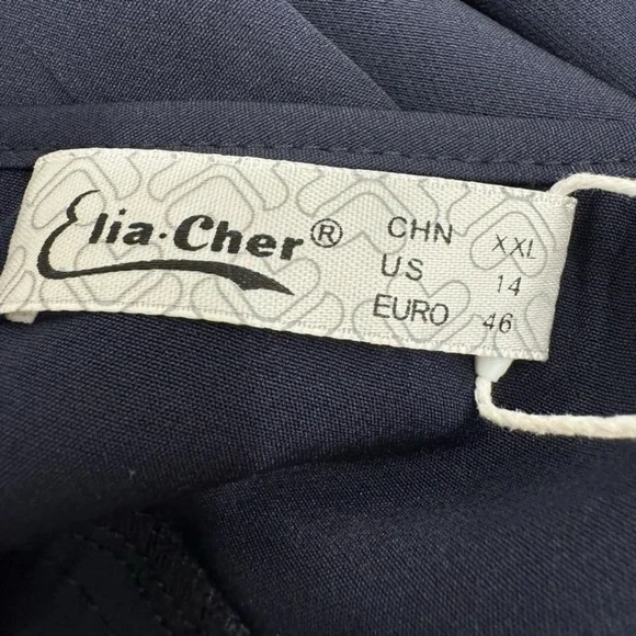 NWT Size 14 XXL Navy Blue Sleeveless v neck Strappy Cocktail Dress Pockets - Picture 6 of 7